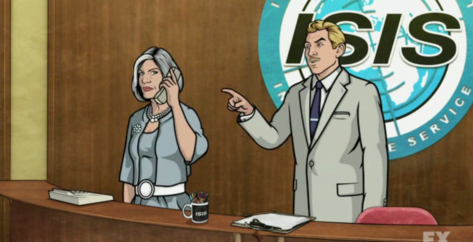 ISIS reception desk Archer Wiki Fandom powered by Wikia