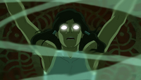 Korra enters the Avatar State