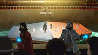 Equalists threatening the pro-bending spectators