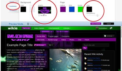 Example settings