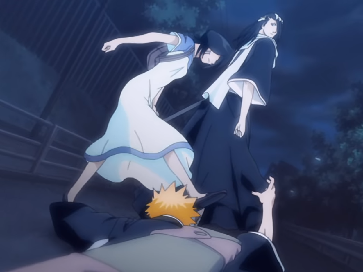 Image result for rukia kicks ichigo