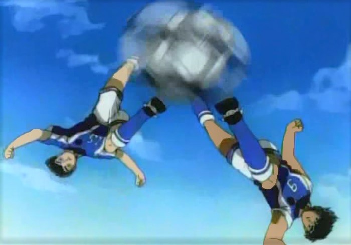Hyuga and Takeshi Overhead Kick