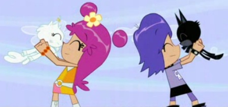 Pink Cat And Purple Dog Animated Duo Pink Cat And Purple Dog Animated Duo