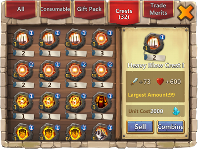 Crests tab