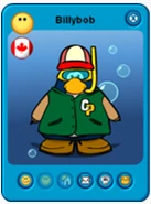 Antigua tarjeta de jugador de Billybob