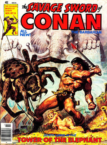 File:-24 noviembre 1977 . La Torre del Elefante. Guión de Roy Thomas, lápices de John Buscema, tintas de Alfredo Alcalá..jpg