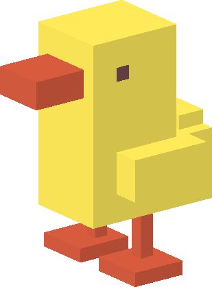 crossy road chibi block transparent chicken