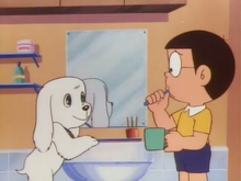 Nobita suprise of Peko
