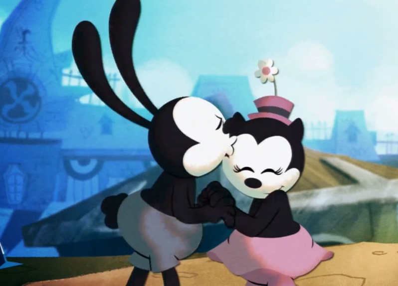 Image - Oswald kissing Ortensia . Epic Mickey 2 cutscene.png | Epic