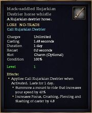 Black-saddled Rujarkian Destrier horse whistle