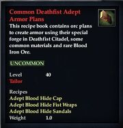 Common Deathfist Adept Armor Plans