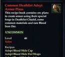 Common Deathfist Adept Armor Plans