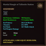 Martial Bangle of Tallonite Station