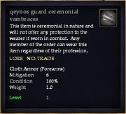 Qeynos guard ceremonial vambraces