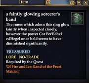 A faintly glowing soecerer's band