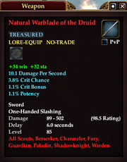 Natural Warblade of the Druid