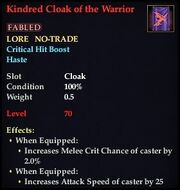 Kindred Cloak of the Warrior
