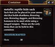 Metallic reptile hide sack