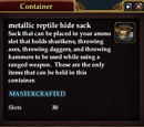 Metallic reptile hide sack