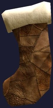 Patched leather stocking (Visible)