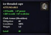 Ice threaded cape
