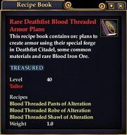 Rare Deathfist Blood Threaded Armor Plans