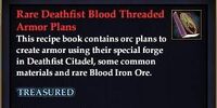 Rare Deathfist Blood Threaded Armor Plans