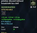 Pristine discord imbued broadcloth hex doll