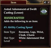 Astral Adornment of Swift Casting (Lesser)