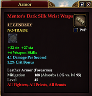 Mentor's Dark Silk Wrist Wraps