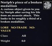 Neriph s piece of a broken medallion