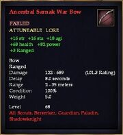 Ancestral Sarnak War Bow