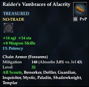 Raider's Vambraces of Alacrity