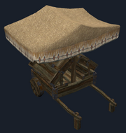 A merchant display cart (Visible)