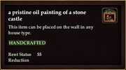 A pristine oil painting of a stone castle