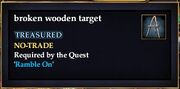 Broken wooden target