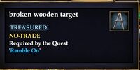 Broken wooden target