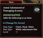 Astral Adornment of Damaging (Lesser)