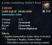 A crate containing Aiden head