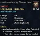 A crate containing Aiden's head