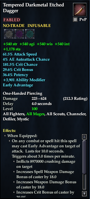 Tempered Darkmetal Etched Dagger