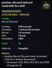 Discord imbued sandcloth hex doll