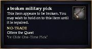 A broken military pick