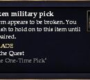 A broken military pick