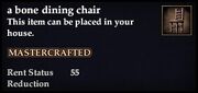 A bone dining chair