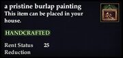 A pristine burlap painting