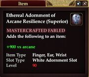 Ethereal Adornment of Arcane Resilience (Superior)
