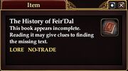 The History of Feir'Dal (Quest Starter)