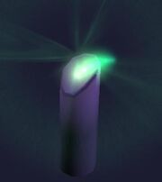 Large purple candle (Visible)