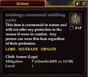 Ironforge ceremonial smithing pants